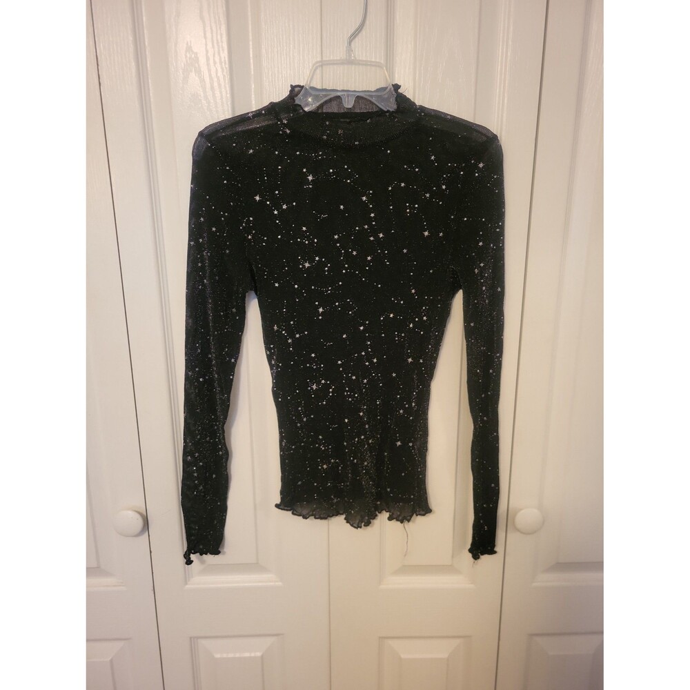 Sparkly black turtleneck top